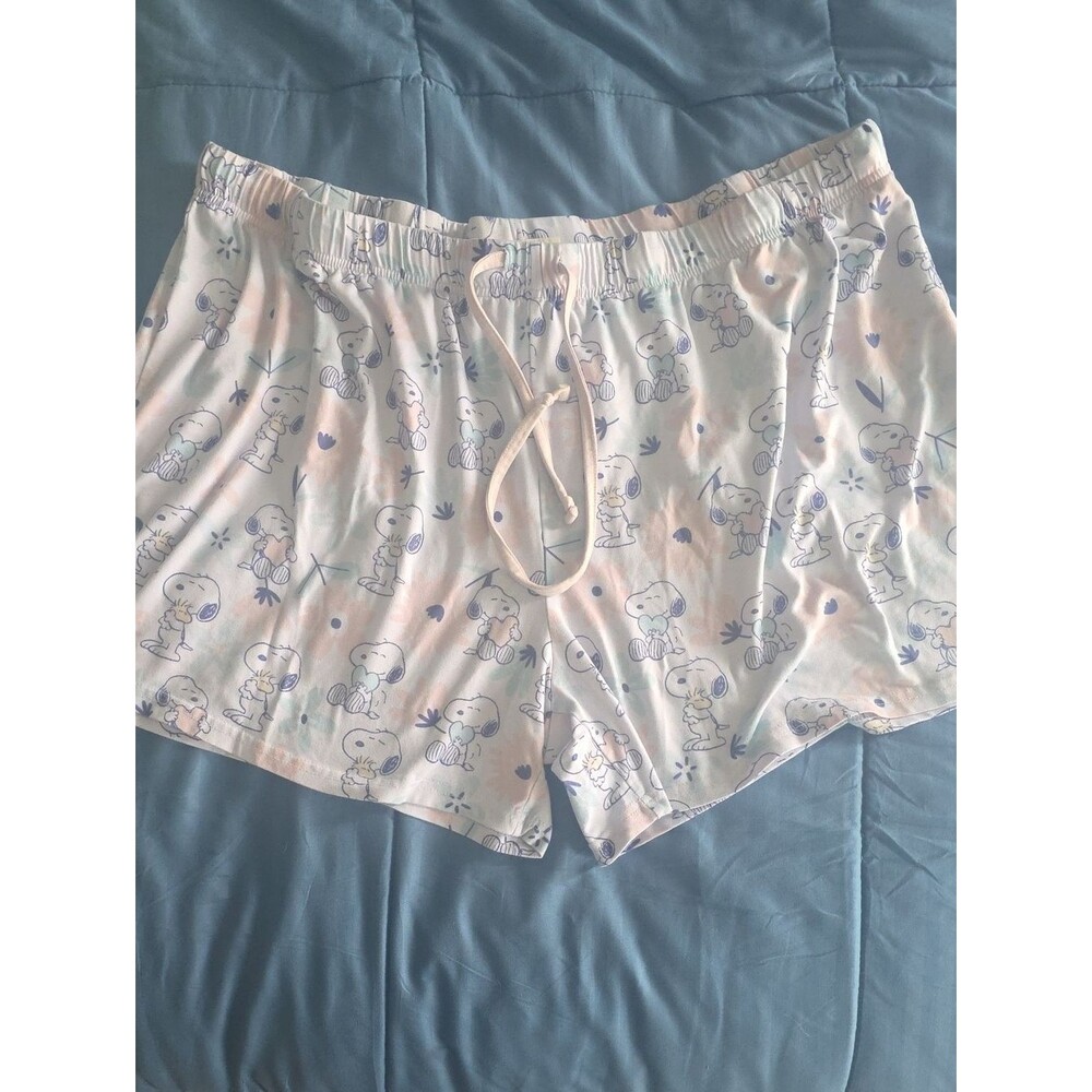 munki munki Pastel Snoopy Lounge Shorts in Pink and Blue